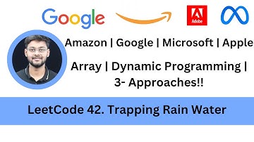 Solving LeetCode 42. Trapping Rain Water | Arrays | Dynamic Programming | Google | Microsoft | Adobe