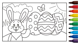 Belajar Cara Menggambar Telur Paskah Untuk Anak Easter Coloring Page Youtube