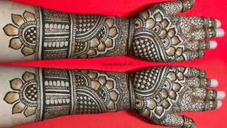 Latest full front hand bridal mehndi designs 2021