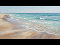 Summer Seascape - Calming Ocean Waves & Sandy Shore | Impasto Art for Focus | 1 Hour 4K No Music