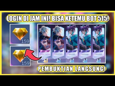 LOGIN JAM INI KETEMU BOT LAGI?! EVENT 515 PROMO DIAMOND KUNING MOBILE LEGENDS TERBARU 2022