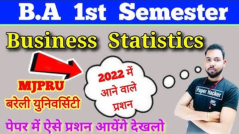 BA 1st Semester Business Statistics paper 2022/important question 2022/Paper Hacker/By Suraj Raj sir