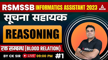 Blood Relation { Informatics Assistant } for Suchna Sahayak Reasoning Classes by CK Sir #1