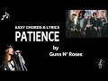 Patience by Guns N Roses - Easy Guitar Chords and Lyrics - Note: The song pitch is altered *