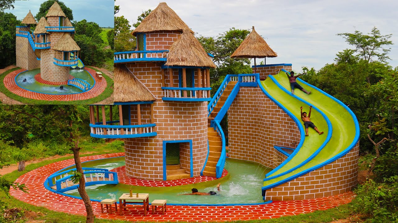 [Full Video]Build Creative Water Slide Park To Swimming Pool & Beautiful Condo Park Design In Forest