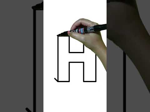 HOW TO DRAW 3D Letter H