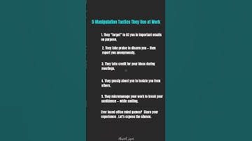 5 Manipulation Tactics They Use at Work (Stay Sharp)#shorts
