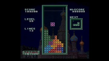 Super Tetris 3 level S9 maxout, 999999 points 128 lines