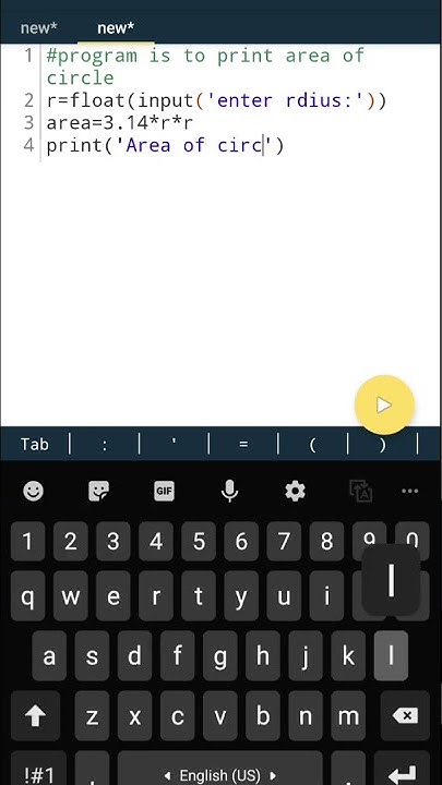 #23 program for print area of circle in Python#python # ...