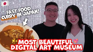 First time at Teamlab Planets Tokyo and trying Japanese Fast Food! | Japan travel food reaction vlog