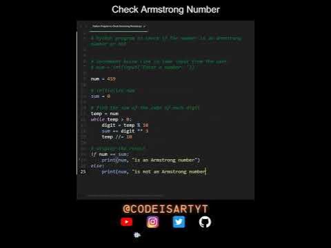 Check Armstrong Number in Python | Python Examples | Python Coding ...