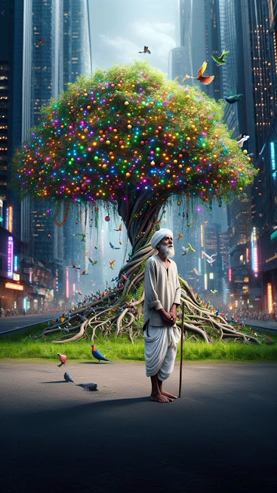 A Tree That Grows Every Fruit? Shocking Reality!🍌🍋🍅'#shorts #ai #tree #3d #farmer #aishorts
