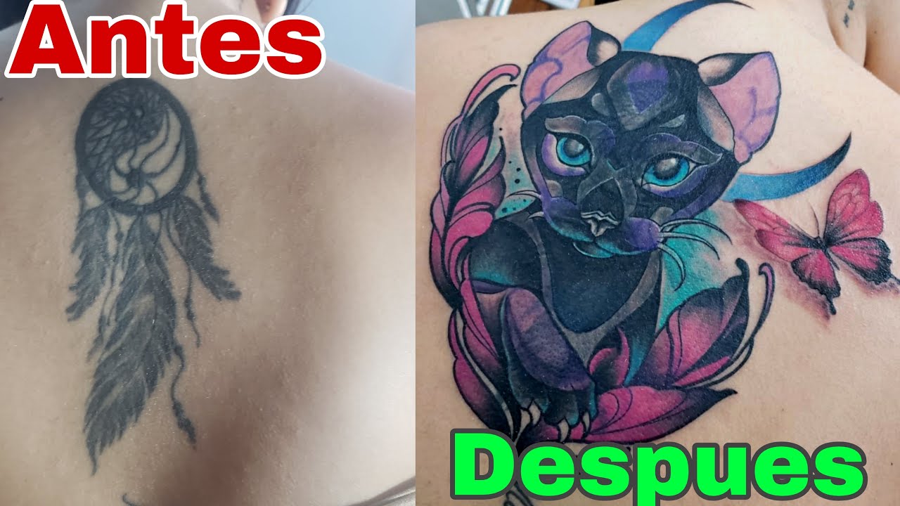 cover up time lapse TATTOO - como hacer un cover up a color - YouTube