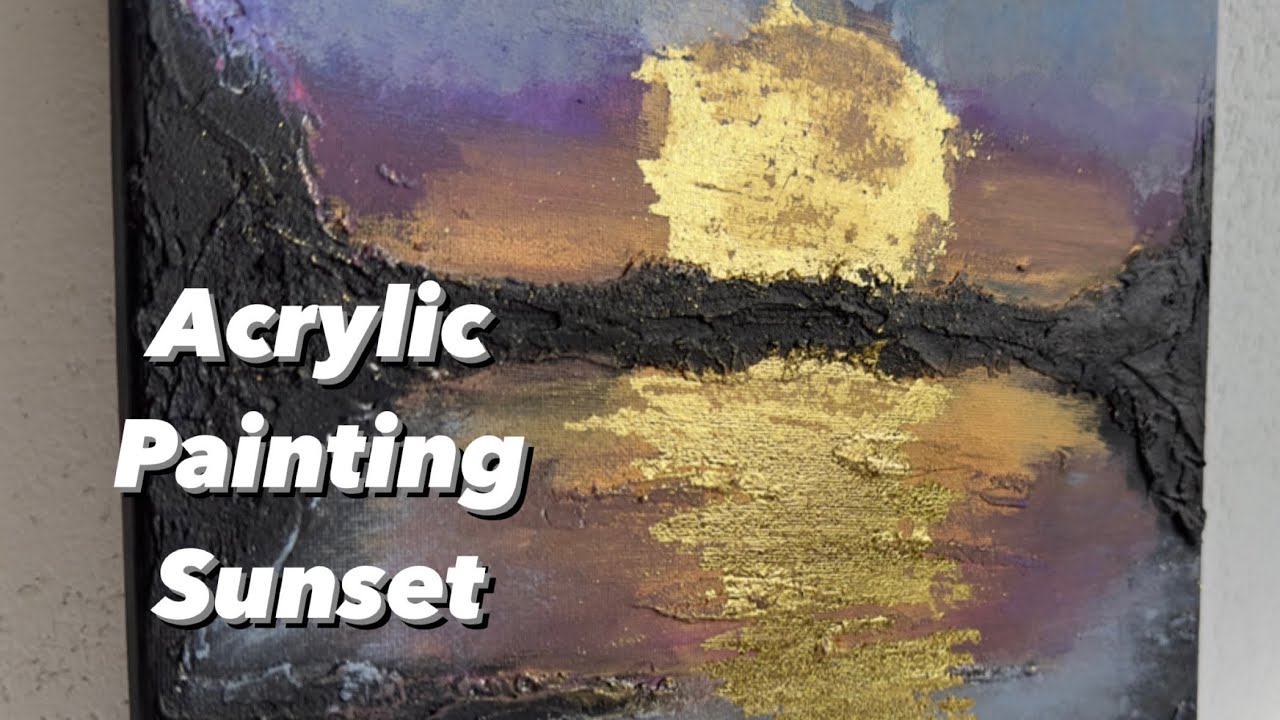 Abstract Acrylic Painting / Sunset /Tutorial for Beginners (Step by ...