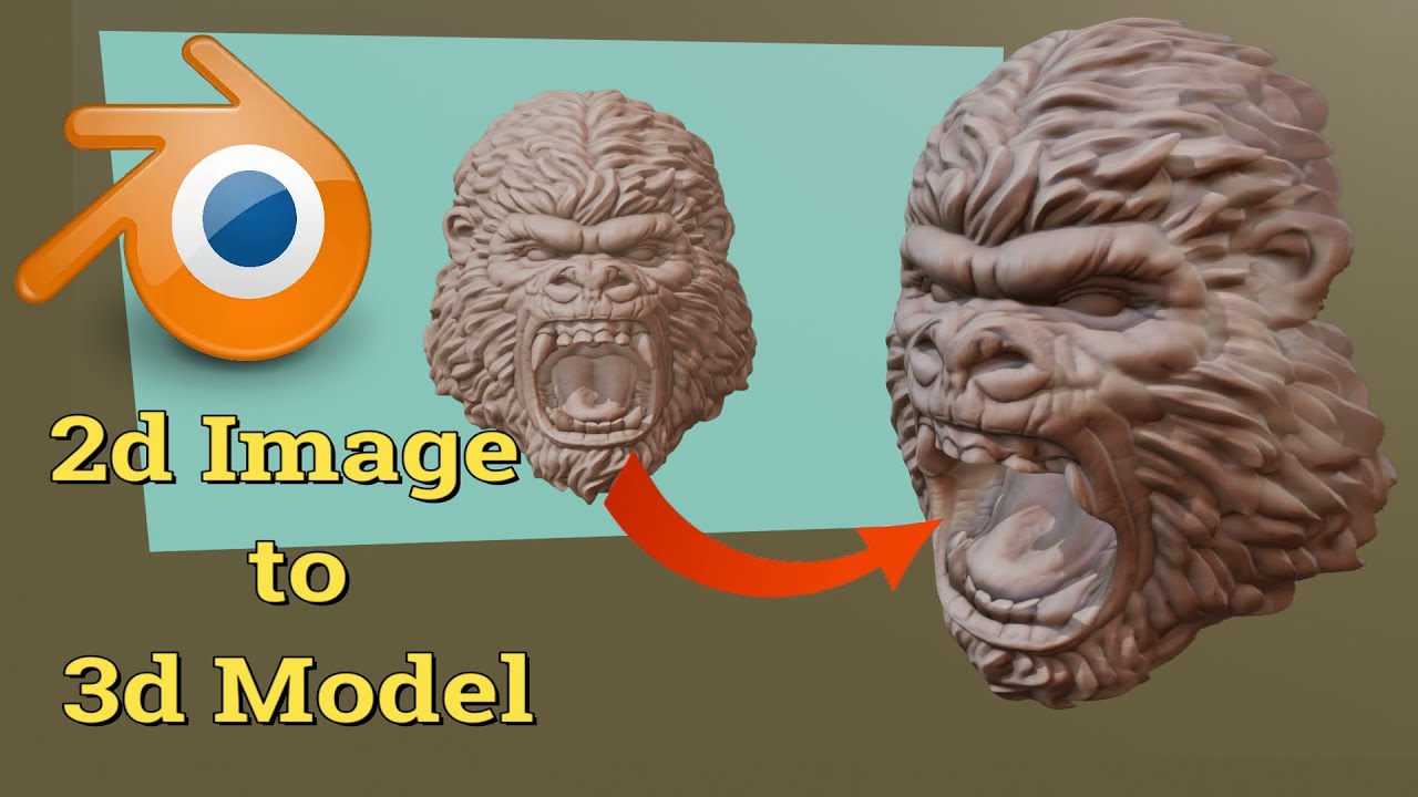 How to Convert 2d Image to 3d Model in Blender - YouTube