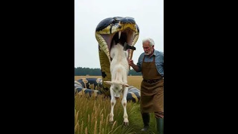 Will the old man manage to save the cow from the snake?🐄🐍❓👉 생사의 순간! 노인이 뱀과 맞선다#rescue #cow #snake