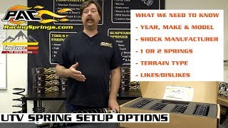 Tender Springs, Single And Dual Rate Setups For Utvs By Pac Racing Springs