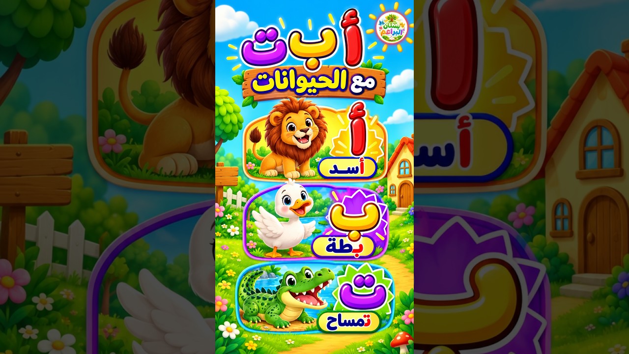 تعلم الحروف أ ب ت مع الحيوانات | الحروف العربية للأطفال #shorts