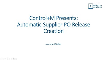 Control+M Presents:  Automatically Creating Supplier Releases in Plex MRP