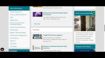 Navigating the Library website: Key sections