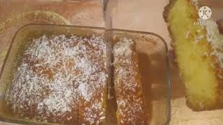 كيكة السميد والكوك بسيرو البرتقال cake de semoule et coco avec serop de orange