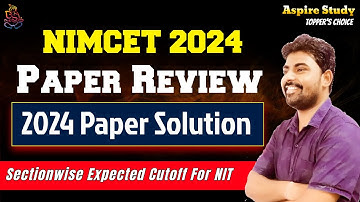 2024 NIMCET Question Paper Solution - Expected Cutoff Best NIMCET Coaching in India