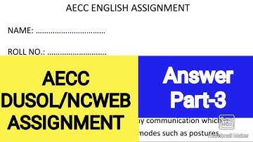 AECC English Assignment Answers-3  | DUSOL/NCWEB | @studywithus
