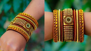 Make an awesome new Bridal Bangle Set | OLD BANGLE REUSE | New look | Silk thread bangle