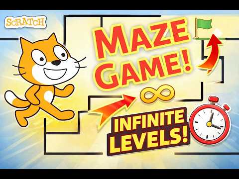 Make a Scratch Maze Game 🎮 Infinite Levels & Timer!