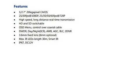 Dahua 2.0MP DH-HAC-HFW1200S HD Image Sensor Bullet Camera Night View by Eye Tech Communication