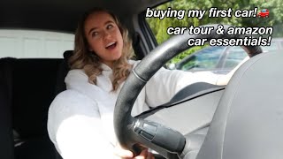 BUYING MY FIRST CAR! car tour and amazon car essentials…