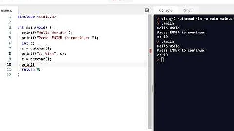 C Programming Skills Using Replit: getchar() Intro