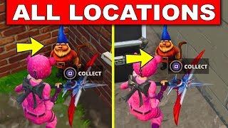 SEARCH HUNGRY GNOMES! - ALL 7 LOCATIONS WEEK 8 CHALLENGES (Fortnite Season 4)