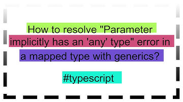 How to resolve "Parameter implicitly has an 