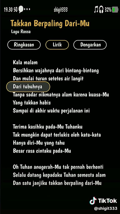 tak kan berpaling darimu - rossa.    karaoke lyric