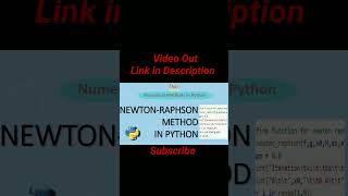 Newton Raphson in python #shorts #viralshorts #datastoriesmas