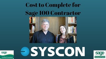 Cost to Complete for Sage 100 Contractor