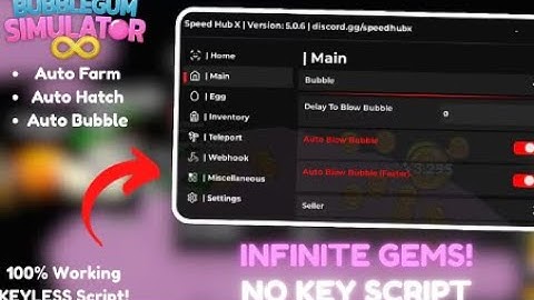 Bubble Gum Simulator Infinity Script No Key | Speed Hub X – Auto Farm, Instant Hatch & (PC & Mobile)