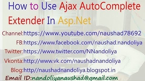 AutocompleteExtender in Ajax with Asp.Net