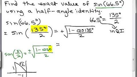 Compute using Trig Half Angle Identity 1