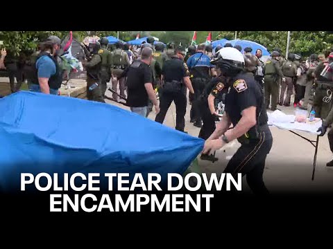 UT Dallas protest: Officers tear down pro-Palestinian protesters' encampment