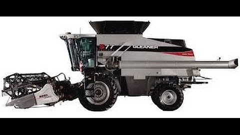 Gleaner S77 combine wheat harvesting aerial view