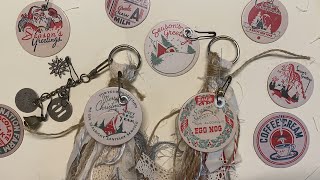 Vintage Milk Cap Charms & easy tassel / Tim Holtz / Junk Journal Ideas