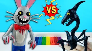картинка: МИСТЕР ХОПC и Монстр ПАУК из игры Mr. Hopps Playhouse 2 / Лепим фигурки из пластилина с Лепка ОК