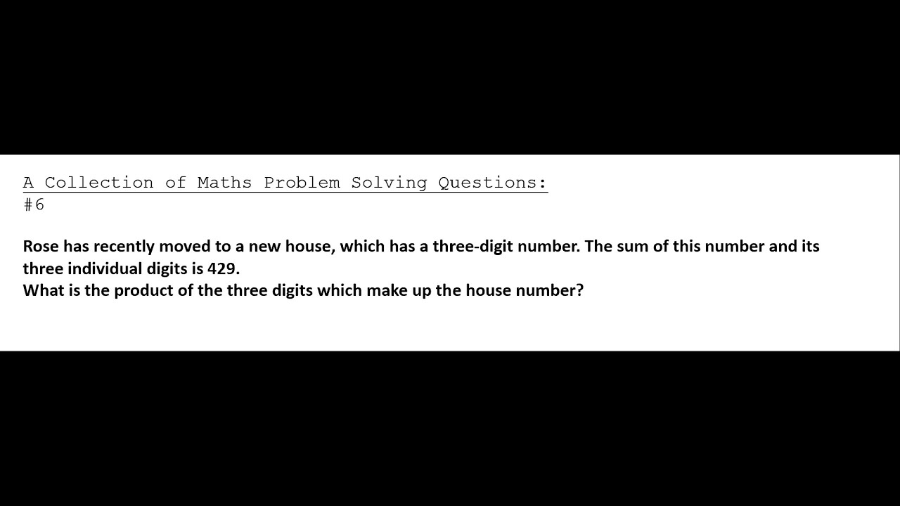 maths problem solving questions a level