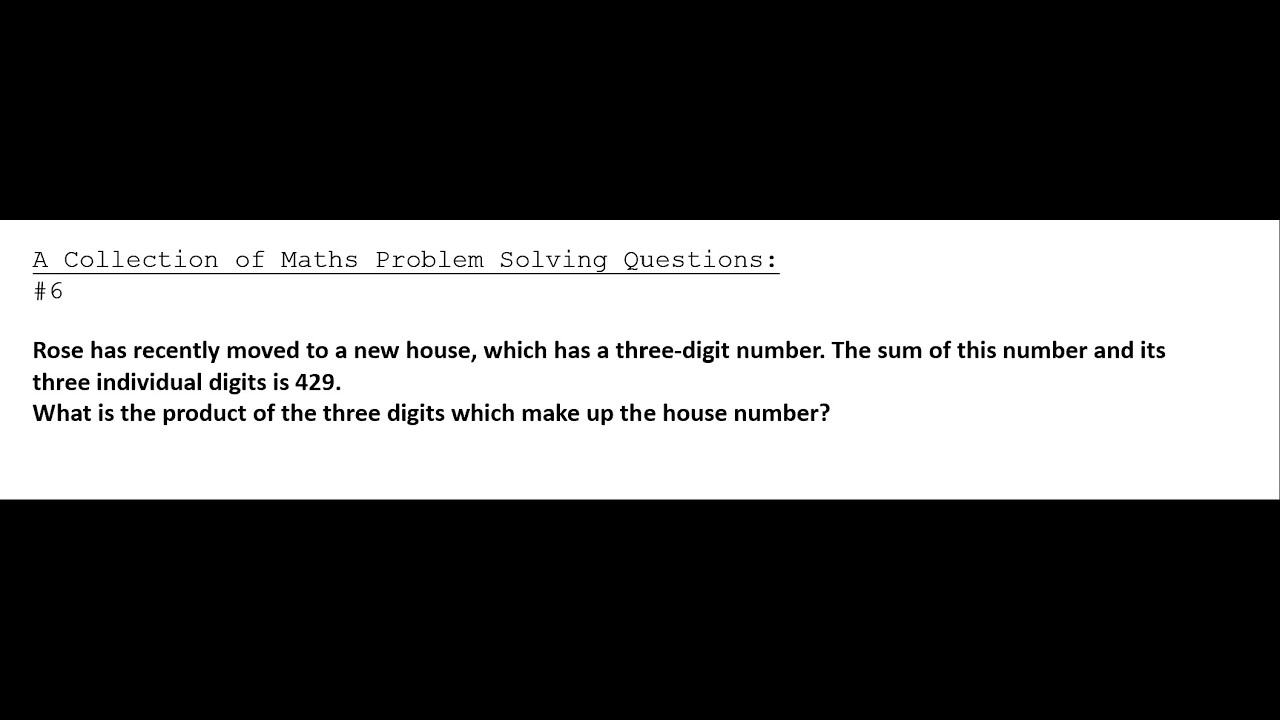 A Collection Of Maths Problem Solving Questions 6 YouTube