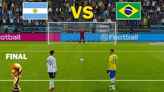 ARGENTINA vs BRAZIL - Final FIFA World Cup 2026 - Penalty Shootout | Messi vs Neymar | PES