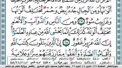 سورة فاطر مكتوبة محمود خليل الحصري Surah Fater