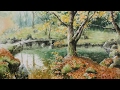 水彩画制作過程.31(秋の古い日本庭園を描く)ムッチーWATERCOLOR PROCESS-31