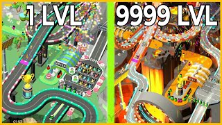 MAX LEVEL CARS, SPEED, RACE TRACK EVOLUTION in Idle Kart Tycoon! (9999+ Level Volcano Racing Track!) screenshot 4